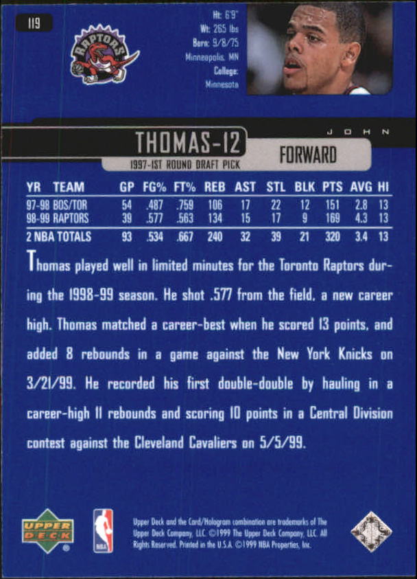 A8332- 1999-00 Upper Deck Bk Card #s 1-240 +Rookies -You Pick- 15+ FREE US SHIP - Picture 228 of 380