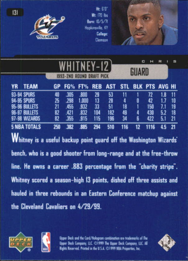 A8332- 1999-00 Upper Deck Bk Card #s 1-240 +Rookies -You Pick- 15+ FREE US SHIP - Picture 252 of 380