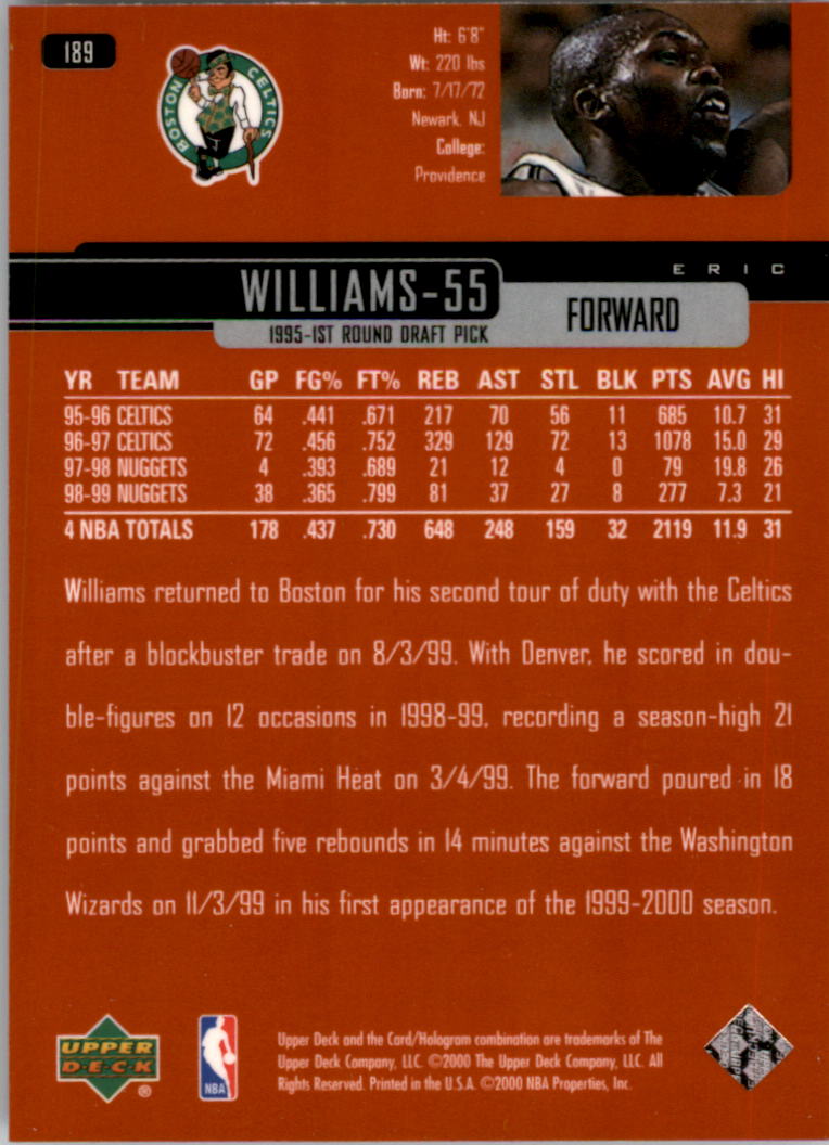 A8332- 1999-00 Upper Deck Bk Card #s 1-240 +Rookies -You Pick- 15+ FREE US SHIP - Picture 280 of 380