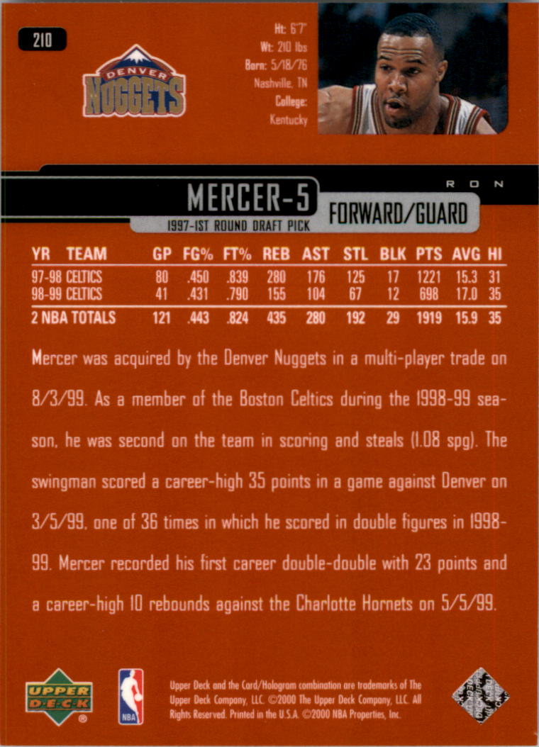 A8332- 1999-00 Upper Deck Bk Card #s 1-240 +Rookies -You Pick- 15+ FREE US SHIP - Picture 320 of 380