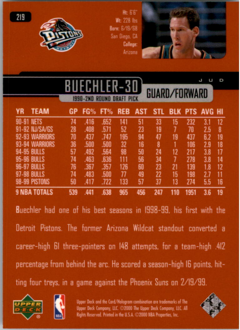 A8332- 1999-00 Upper Deck Bk Card #s 1-240 +Rookies -You Pick- 15+ FREE US SHIP - Picture 338 of 380