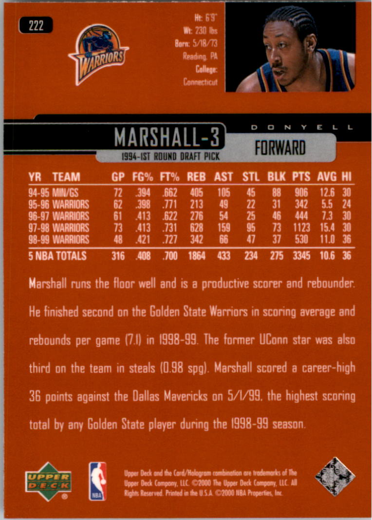 A8332- 1999-00 Upper Deck Bk Card #s 1-240 +Rookies -You Pick- 15+ FREE US SHIP - Picture 344 of 380