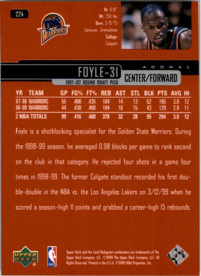 A8332- 1999-00 Upper Deck Bk Card #s 1-240 +Rookies -You Pick- 15+ FREE US SHIP - Picture 348 of 380