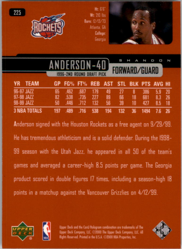 A8332- 1999-00 Upper Deck Bk Card #s 1-240 +Rookies -You Pick- 15+ FREE US SHIP - Picture 350 of 380