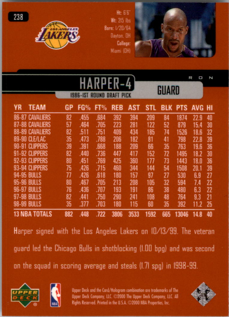 A8332- 1999-00 Upper Deck Bk Card #s 1-240 +Rookies -You Pick- 15+ FREE US SHIP - Picture 376 of 380