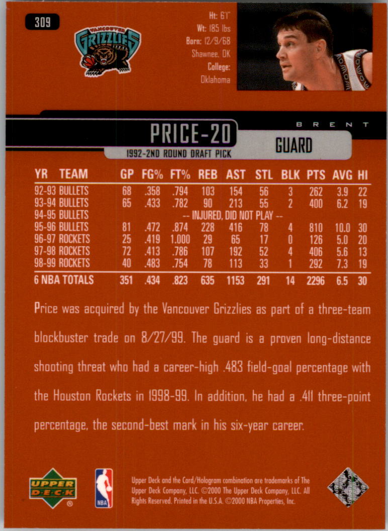 A8332- 1999-00 Upper Deck Bk Cards 241-360 +Rookies -You Pick- 15+ FREE US SHIP - Picture 131 of 183