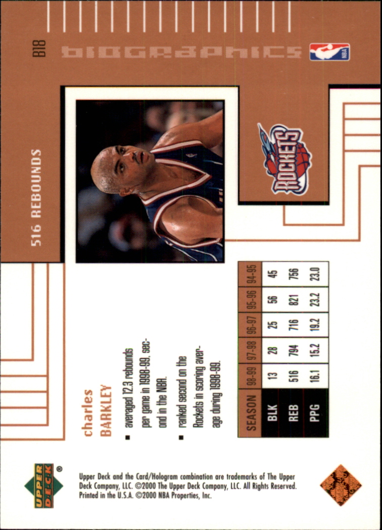 1999-00 Upper Deck BioGraphics #B18 Charles Barkley