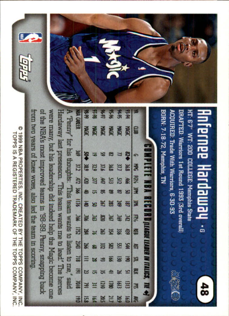 Anfernee Hardaway cards (1994-2021) Magic Suns Memphis State - Picture 112 of 196