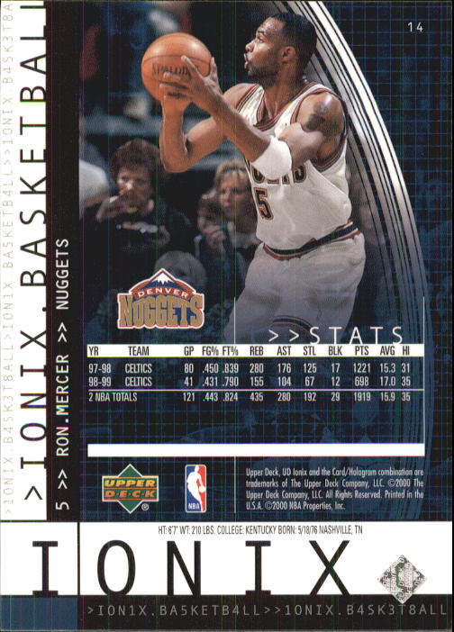 B4538- 1999-00 UD Ionix Bk Card #s 1-90 +Inserts -You Pick- 15+ FREE US SHIP - Picture 29 of 126