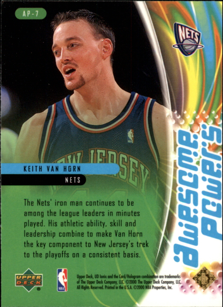 1999-00 UD Ionix Awesome Powers #AP7 Keith Van Horn back image