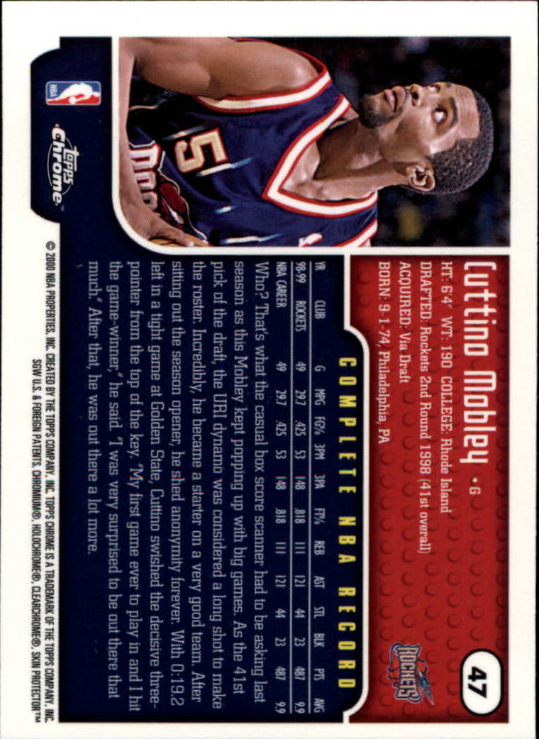 1999-00 Topps Chrome #47 Cuttino Mobley back image
