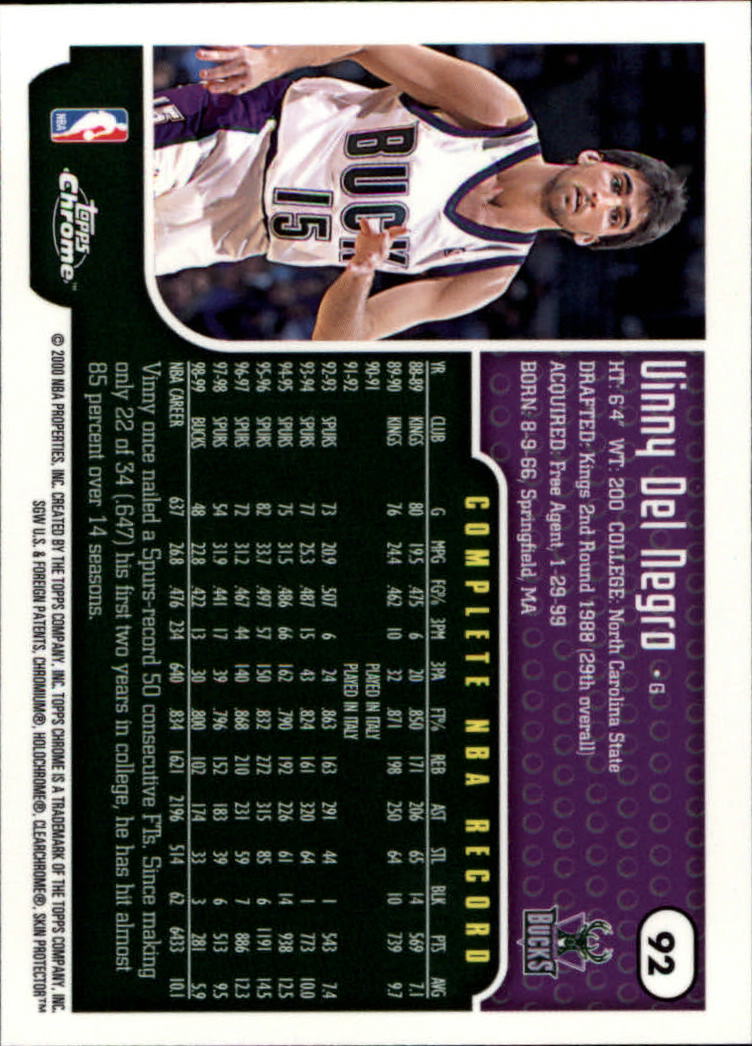A6758- 1999-00 Topps Chrome Bk Cards 1-257 +Inserts -You Pick- 15+ FREE US SHIP - Picture 123 of 356