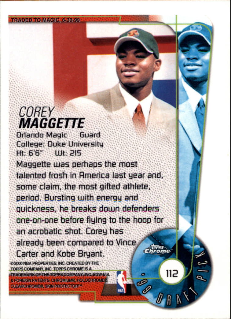 1999-00 Topps Chrome #112 Corey Maggette RC back image