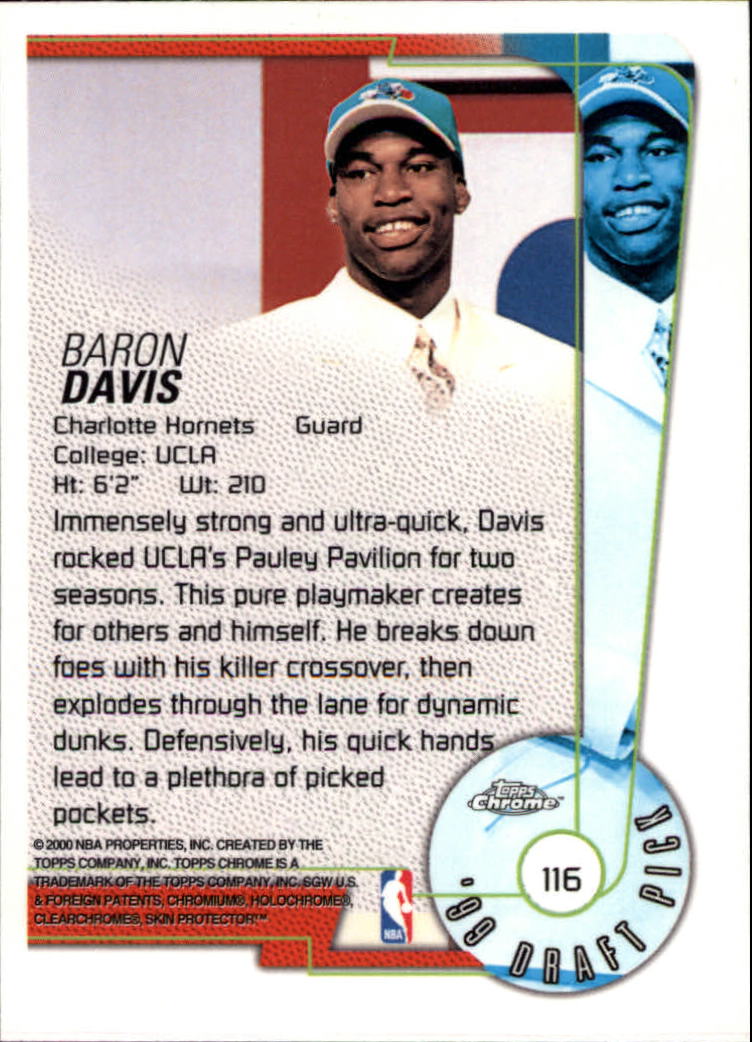 1999-00 Topps Chrome #116 Baron Davis RC back image