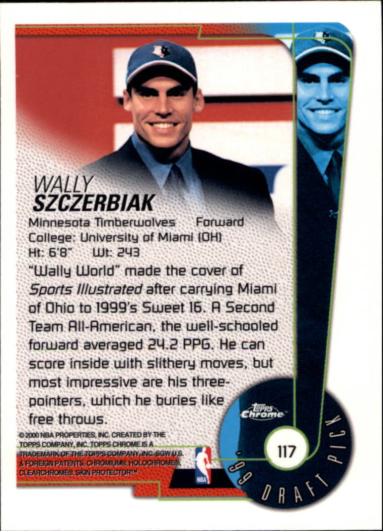 1999-00 Topps Chrome #117 Wally Szczerbiak RC back image