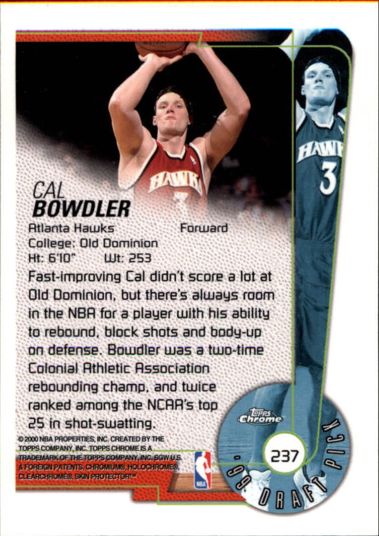 1999-00 Topps Chrome #237 Cal Bowdler RC back image