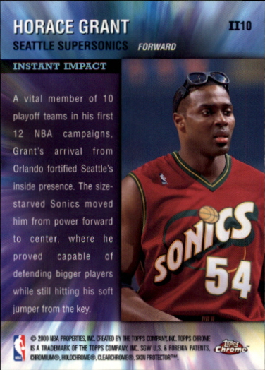 1999-00 Topps Chrome Instant Impact #II10 Horace Grant back image