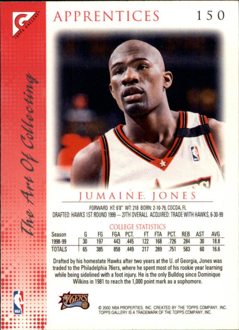 1999-00 Topps Gallery #150 Jumaine Jones RC back image