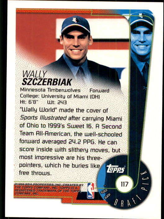 1999-00 Topps #117 Wally Szczerbiak RC back image