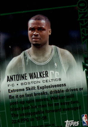 1999-00 Stadium Club Onyx Extreme #OE2 Antoine Walker back image