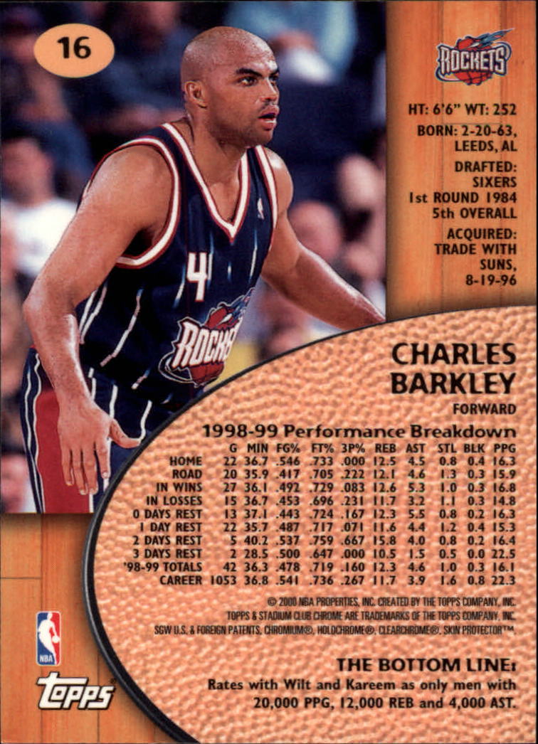 1999-00 Stadium Club Chrome #16 Charles Barkley