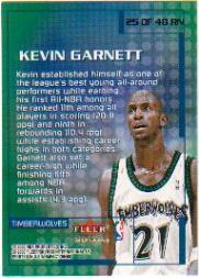 1999-00 SkyBox Impact Rewind '99 #RN25 Kevin Garnett back image
