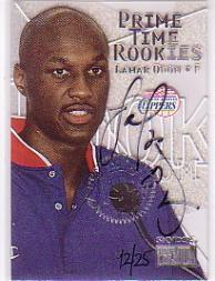 1999-00 SkyBox Premium Prime Time Rookies Autographs #PT4 Lamar Odom