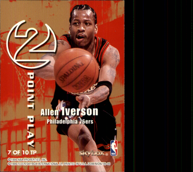 1999-00 SkyBox Dominion 2 Point Play #7 Jason Williams/Allen Iverson back image