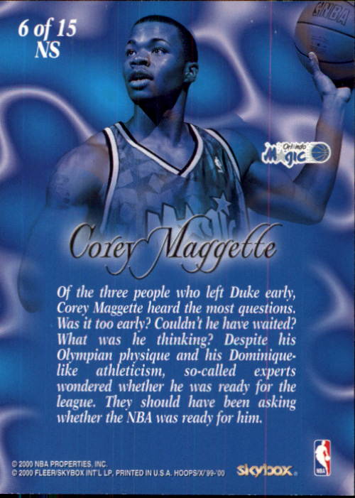 1999-00 Hoops Decade New Style #NS6 Corey Maggette back image