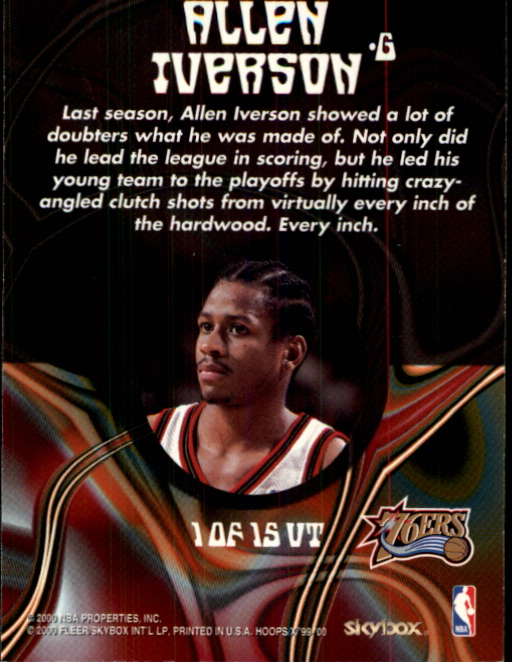 1999-00 Hoops Decade Up Tempo #UT1 Allen Iverson back image
