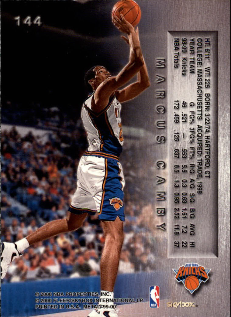 1999-00 Metal #144 Marcus Camby back image