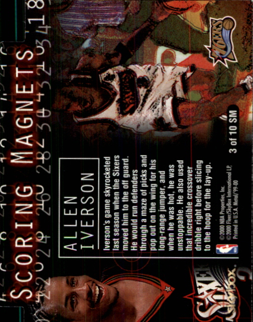 1999-00 Metal Scoring Magnets #SM3 Allen Iverson - NM-MT
