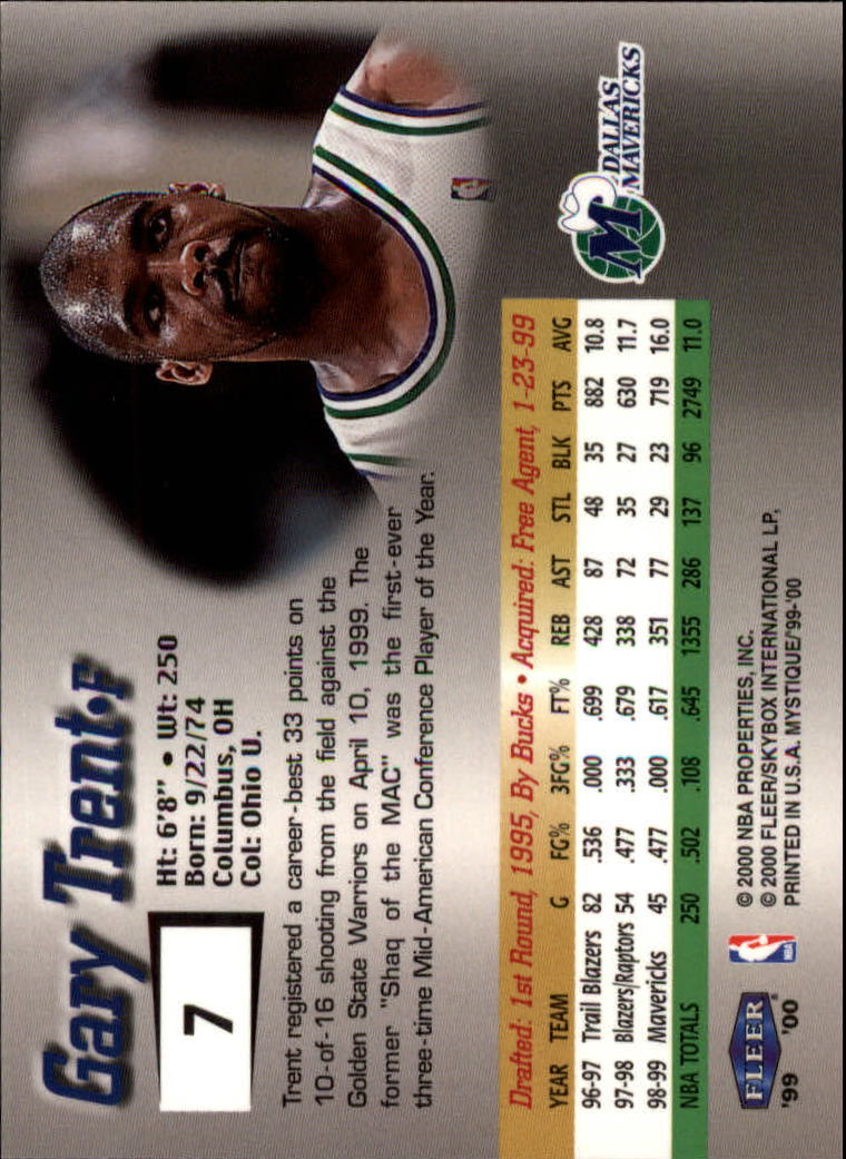 1999-00 Fleer Mystique Basketball (Pick Card From List) C7 07-25 - Picture 11 of 149