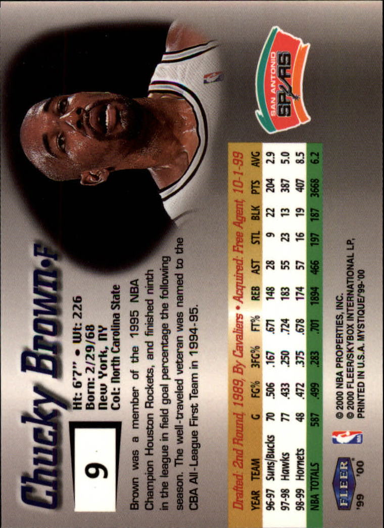 1999-00 Fleer Mystique Basketball (Pick Card From List) C7 07-25 - Picture 15 of 149