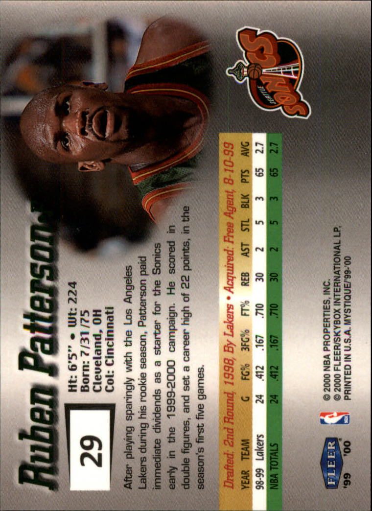 1999-00 Fleer Mystique Basketball (Pick Card From List) C7 07-25 - Picture 39 of 149