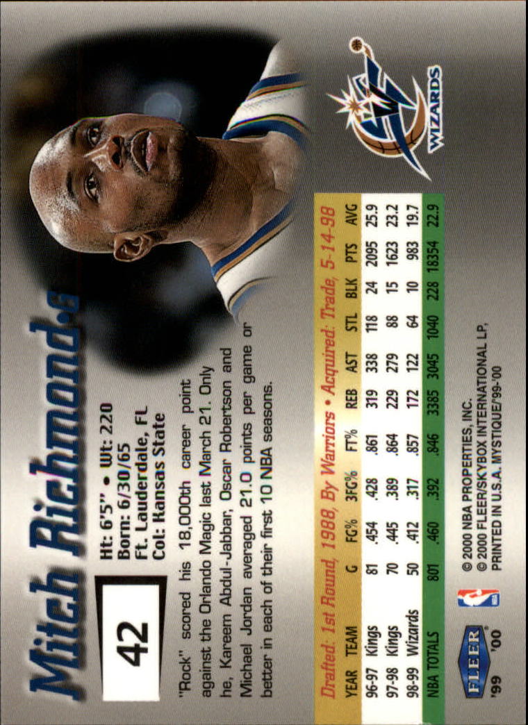 1999-00 Fleer Mystique Basketball (Pick Card From List) C7 07-25 - Picture 61 of 149