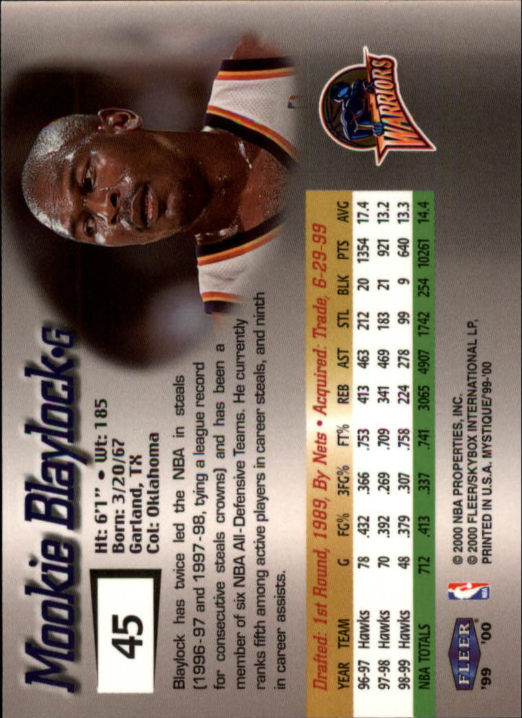 1999-00 Fleer Mystique Basketball (Pick Card From List) C7 07-25 - Picture 65 of 149