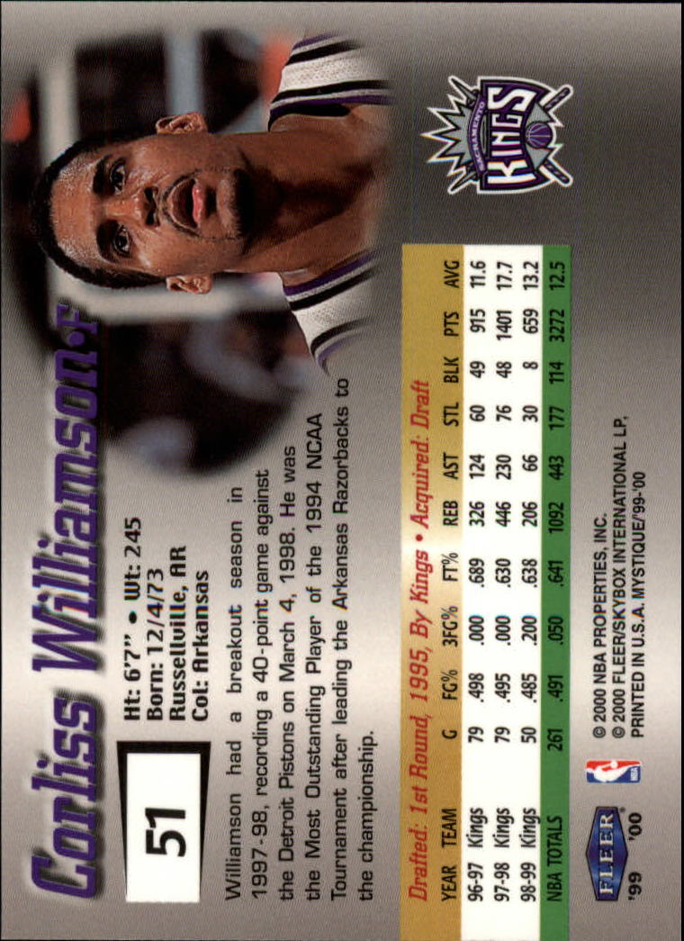 1999-00 Fleer Mystique Basketball (Pick Card From List) C7 07-25 - Picture 73 of 149