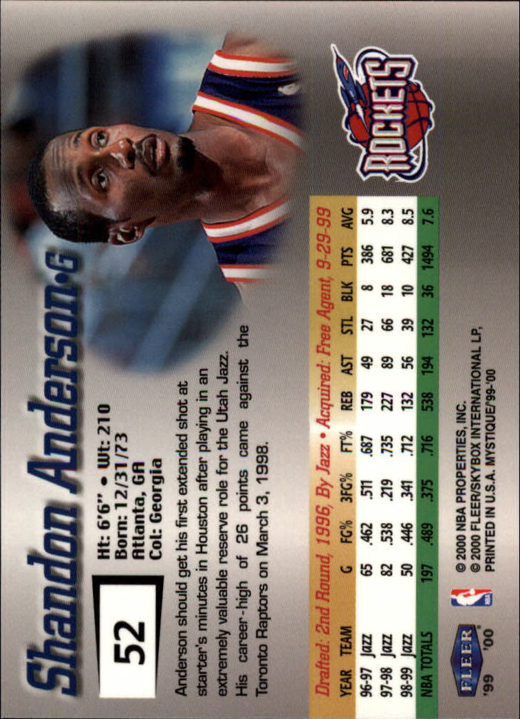 1999-00 Fleer Mystique Basketball (Pick Card From List) C7 07-25 - Picture 75 of 149