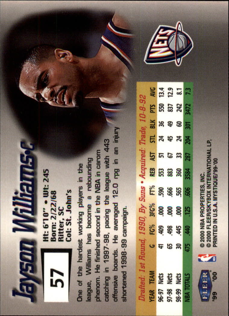 1999-00 Fleer Mystique Basketball (Pick Card From List) C7 07-25 - Picture 85 of 149