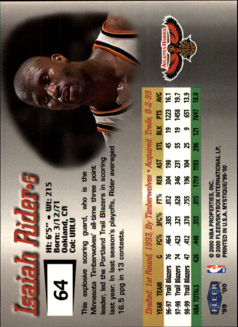 1999-00 Fleer Mystique Basketball (Pick Card From List) C7 07-25 - Picture 95 of 149