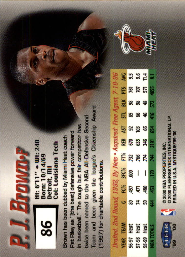 1999-00 Fleer Mystique Basketball (Pick Card From List) C7 07-25 - Picture 127 of 149