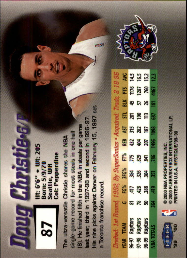1999-00 Fleer Mystique Basketball (Pick Card From List) C7 07-25 - Picture 129 of 149