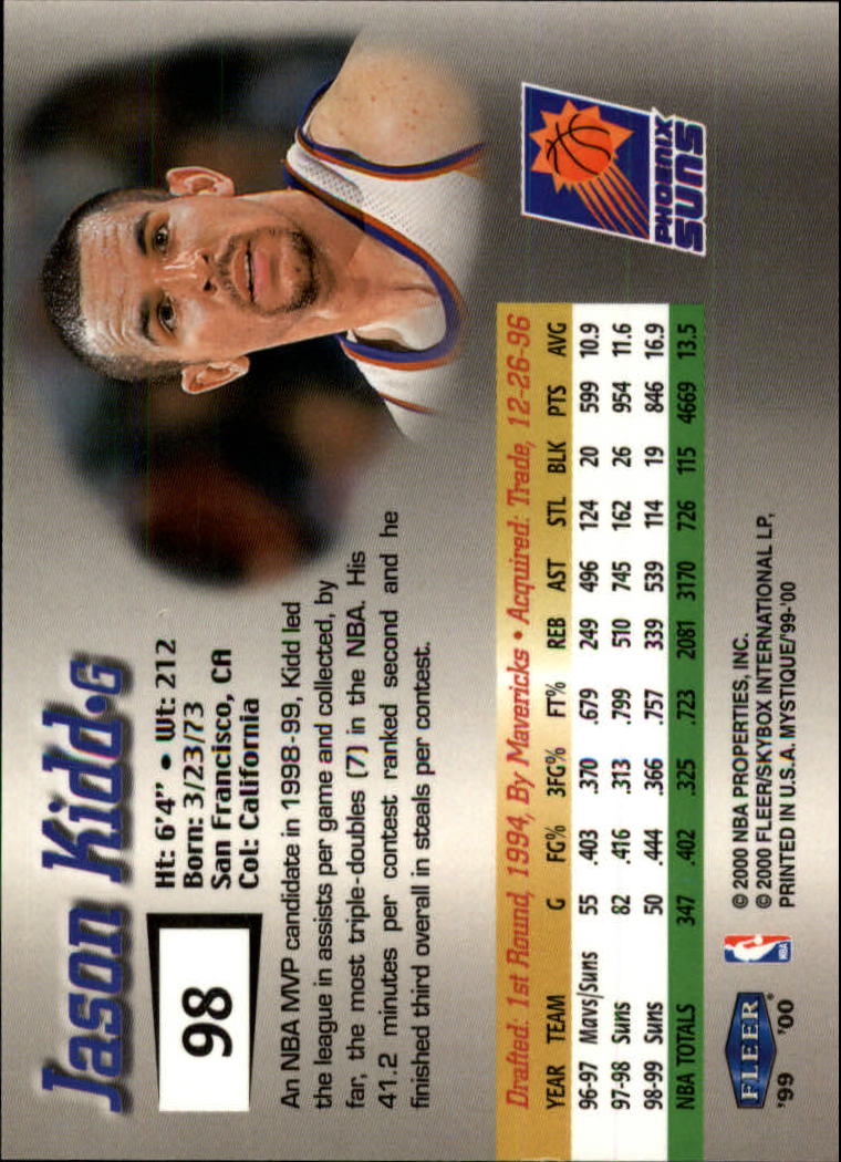 1999-00 Fleer Mystique Basketball (Pick Card From List) C7 07-25 - Picture 143 of 149