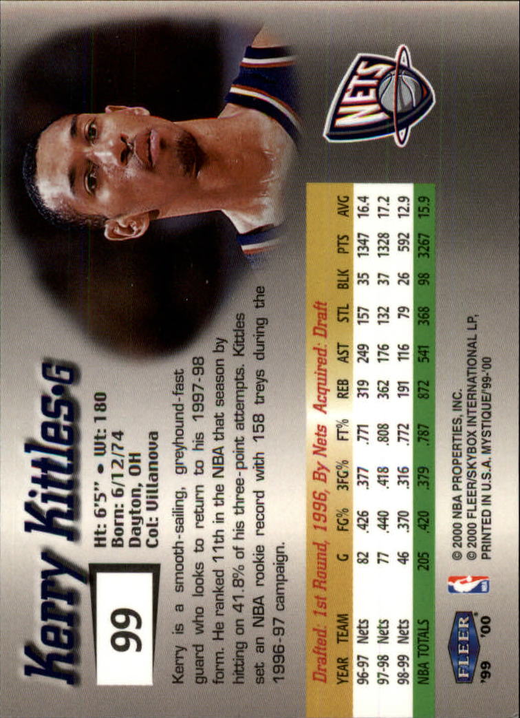 1999-00 Fleer Mystique Basketball (Pick Card From List) C7 07-25 - Picture 145 of 149