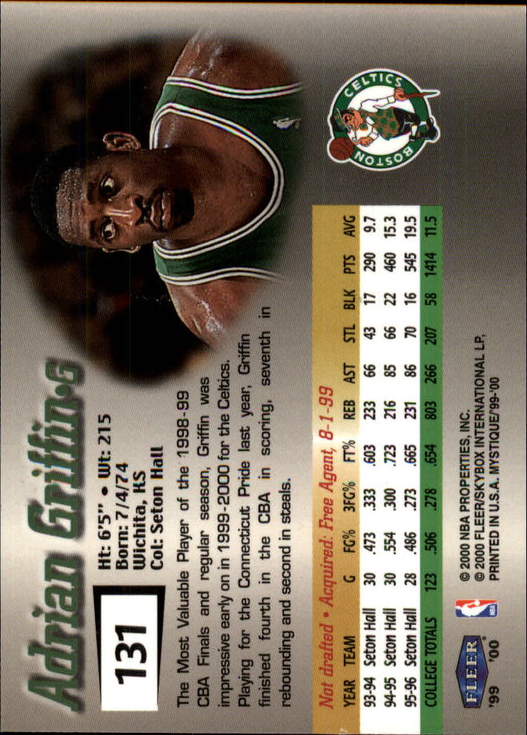 1999-00 Fleer Mystique Basketball (Pick Card From List) C7 07-25 - Picture 149 of 149