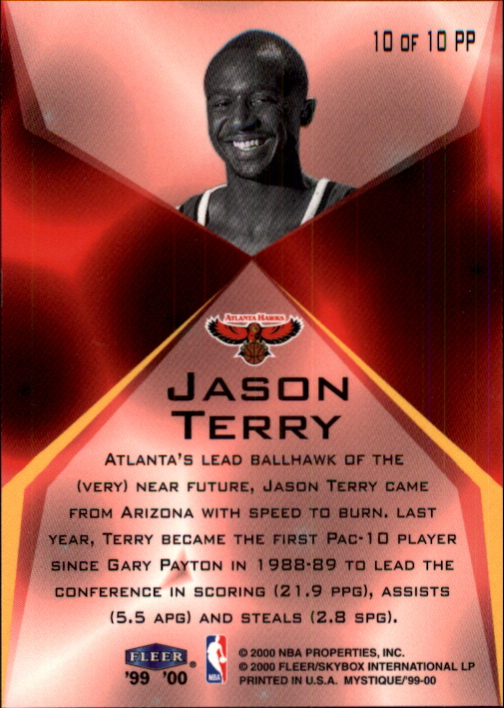 1999-00 Fleer Mystique Point Perfect #PP10 Jason Terry back image