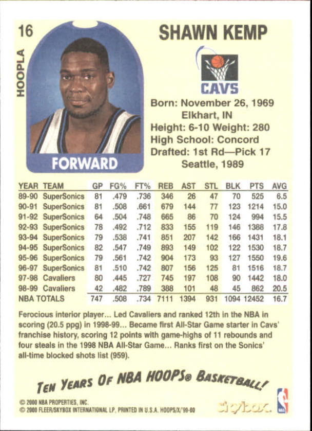 1999-00 Hoops Basketball Decade Hoopla Singles - You Choose - Photo 15 sur 191