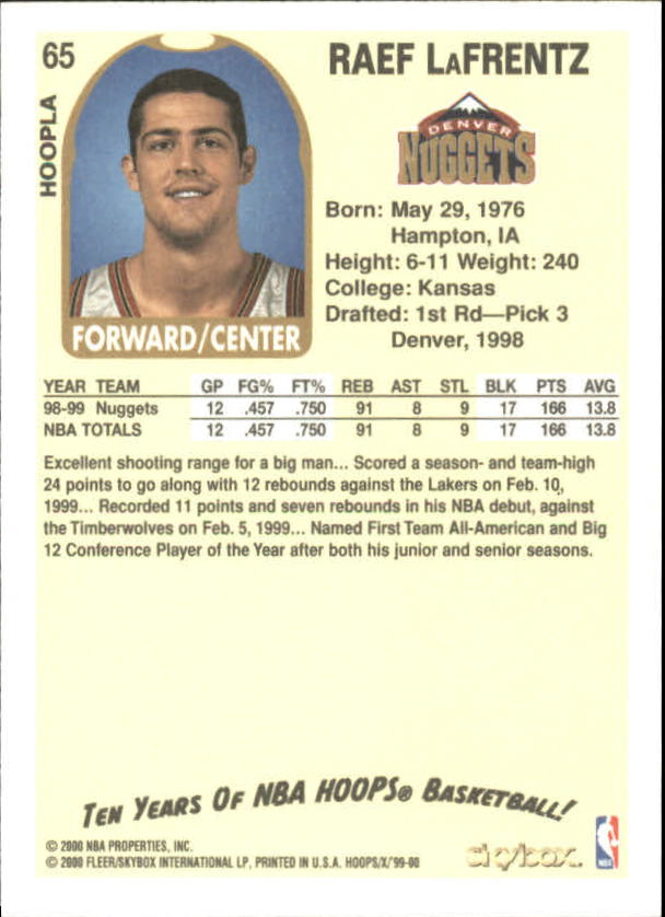 1999-00 Hoops Basketball Decade Hoopla Singles - You Choose - Photo 61 sur 191