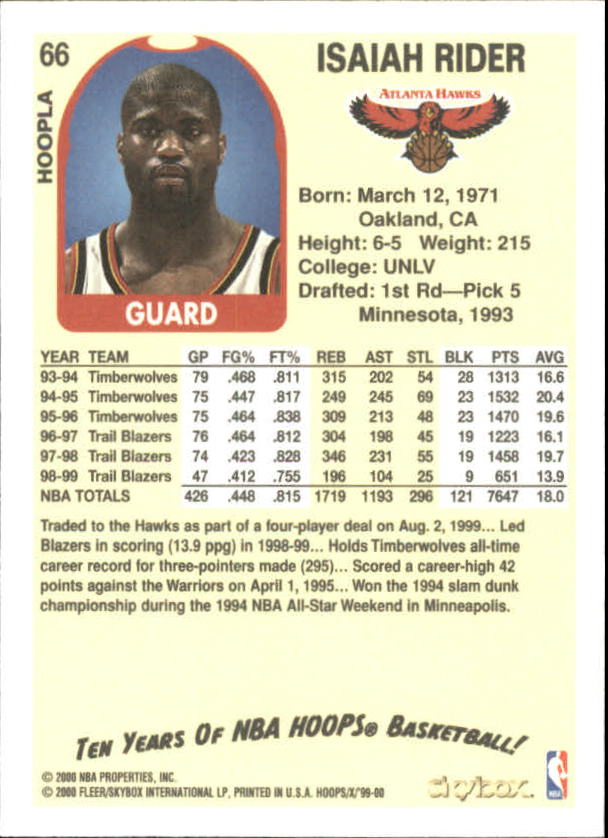 1999-00 Hoops Basketball Decade Hoopla Singles - You Choose - Photo 63 sur 191